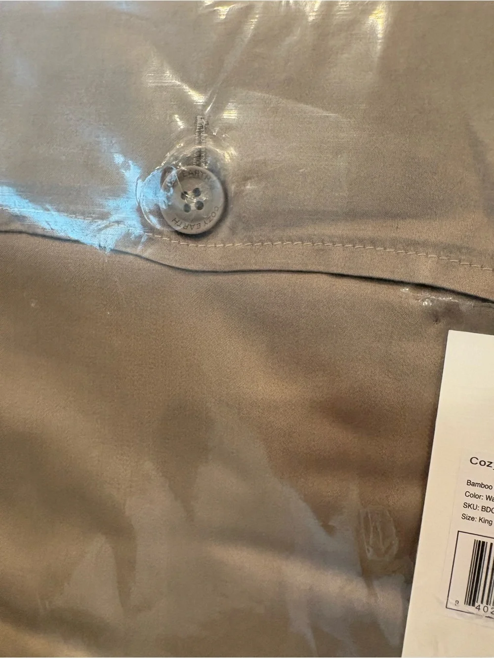 Brand new unopened Cozy Earth King Duvet Cover in Walnut